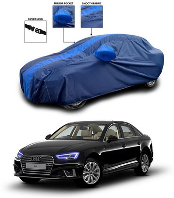 ANTHUB Car Cover For Audi A4 (With Mirror Pockets)(Blue)
