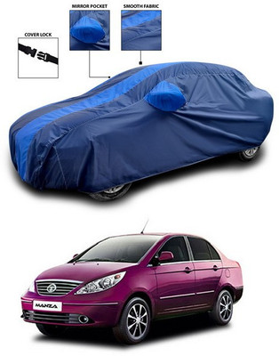 ANTHUB Car Cover For Tata Manza (With Mirror Pockets)(Blue)