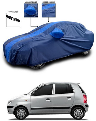 ANTHUB Car Cover For Hyundai Santro Xing (With Mirror Pockets)(Blue)