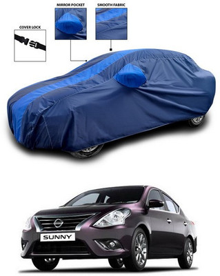 ANTHUB Car Cover For Nissan Sunny (With Mirror Pockets)(Blue)