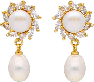 Sri Jagdamba Pearls Sri Jagdamba Pearls Shine Pearl Earrings Pearl Alloy Drops & Danglers