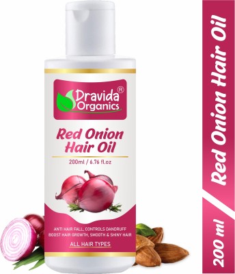 Dravida Organics Red Onion Hair Oil for Hair Regrowth & Hair Fall Control Hair Oil(200 ml)