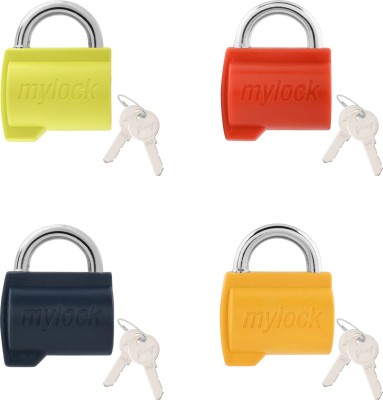 Godrej Locks Locks MyLock Candy Baggage Padlock (Orange, Black, Yellow, Green Pack of 4) Padlock(Orange, Black, Yellow, Green)