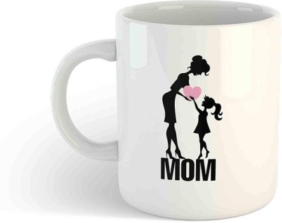 P89M Mom and Daughter Cute Love Cartoon Printed, Daughter Give Hearts to Mom, Best Gift for Mom Birthday from Daughter, Best Gift Happy Mother’s Day Quotes from Daughter Ceramic Coffee Mug(350 ml)