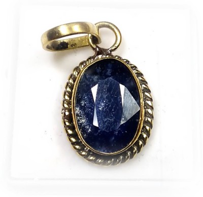 PRIYANSHU NAVRATN Certified Pandant 5.25 - 6.25 Ratti Natural Blue Sapphire Nilam Pandle (1 PS) Ovel Cut Neelam Precious Gemstone for Men and Women Gold-plated Sapphire Stone Pendant