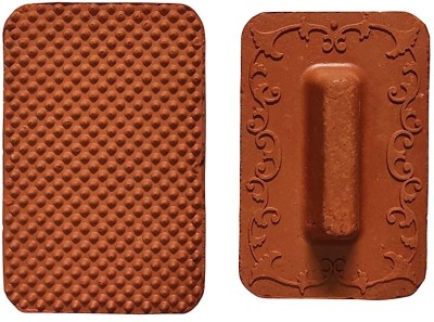 SEPARATE WAY Natural Terracotta Square Foot Scrubber Set of 2.