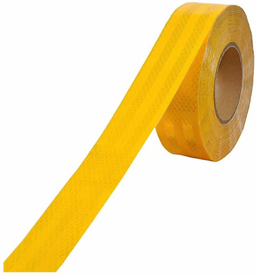 True-Ally 50 Metres - High Intensity Reflective Conspicuity Tape- Yellow, 2 Inch Width | Imported Quality 51 mm x 50 m Yellow Reflective Tape(Pack of 1)