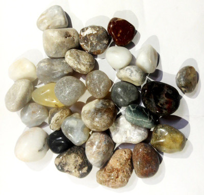 Green Plant indoor Multi1156 Polished Round Marble Stone(Multicolor 375 g)