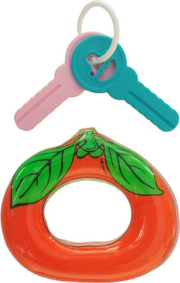 Enorme Water Filled Soft BPA-Free Cooling Tomato Shape Teether with Free Teething Keys for Infants, Safe Easy Teething and Chewing Teether(Multicolor)