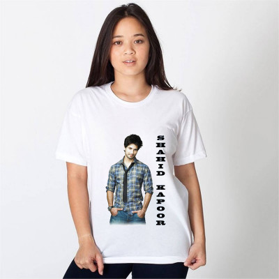 hamsa print world Printed Women Round Neck Reversible White T-Shirt