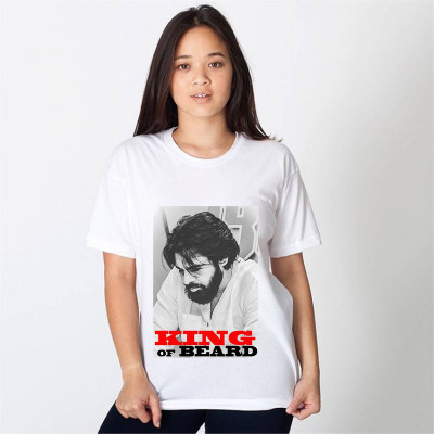 hamsa print world Printed Women Round Neck Reversible White T-Shirt