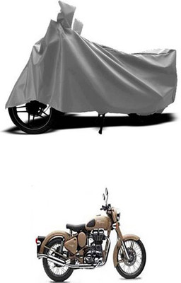 Wild Panther Two Wheeler Cover for Royal Enfield(Classic 500, Grey)