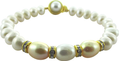 Sri Jagdamba Pearls Alloy Gold-plated Bracelet