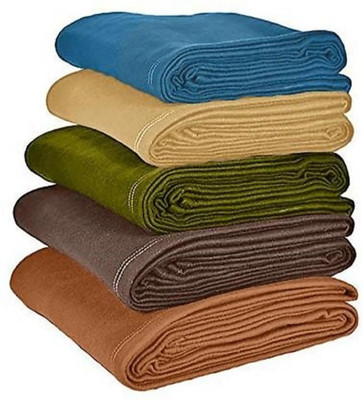 kumar creation Solid Single Fleece Blanket for  Mild Winter(Microfiber, Multicolor)