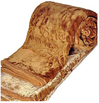 WooWoo Floral Double Swaddling Baby Blanket for  AC Room(Microfiber, CAMEL)