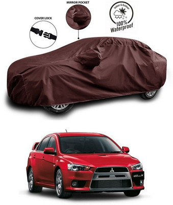 SEBONGO Car Cover For Mitsubishi Lancer (With Mirror Pockets)(Maroon)