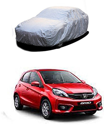 Kuchipudi Car Cover For Honda Brio (Without Mirror Pockets)(Silver)