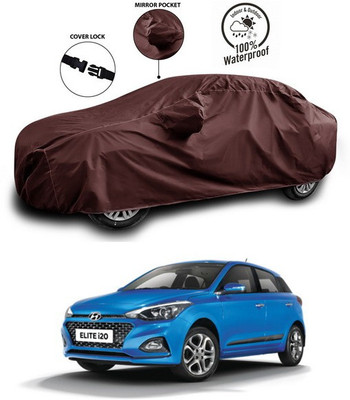 ANTHUB Car Cover For Hyundai Elite i20 (With Mirror Pockets)(Maroon)