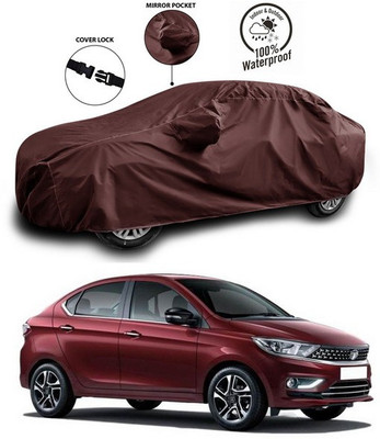 ANTHUB Car Cover For Tata Tigor (With Mirror Pockets)(Maroon)