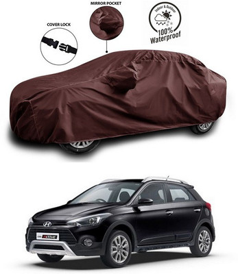 ANTHUB Car Cover For Hyundai i20 Active (With Mirror Pockets)(Brown)