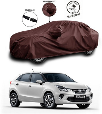 SEBONGO Car Cover For Toyota Glanza (With Mirror Pockets)(Brown)