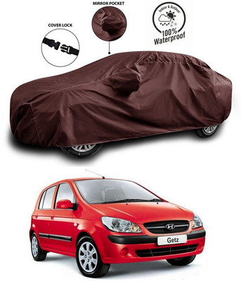 ANTHUB Car Cover For Hyundai Getz Prime (With Mirror Pockets)(Maroon)