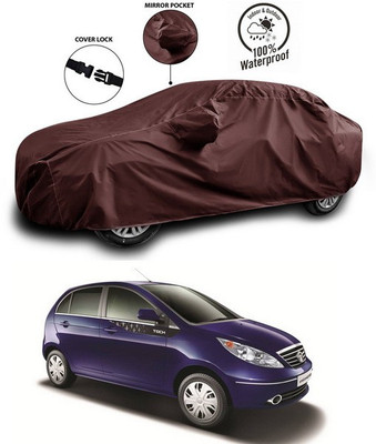 ANTHUB Car Cover For Tata Vista Tech (With Mirror Pockets)(Maroon)