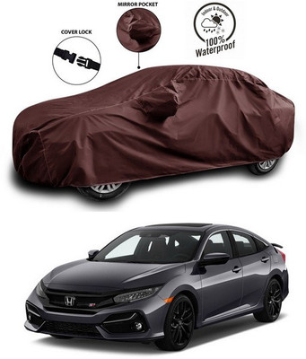 ANTHUB Car Cover For Honda Civic (With Mirror Pockets)(Maroon)