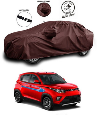 ANTHUB Car Cover For Mahindra e-Verito (With Mirror Pockets)(Maroon)