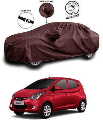 ANTHUB Car Cover For Hyundai Eon (With Mirror Pockets)(Maroon)