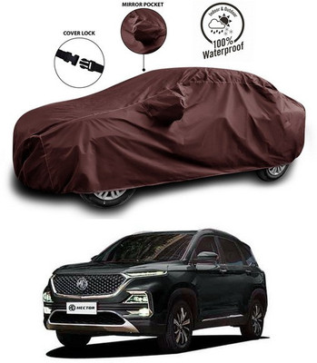 ANTHUB Car Cover For MG Hector (With Mirror Pockets)(Brown)
