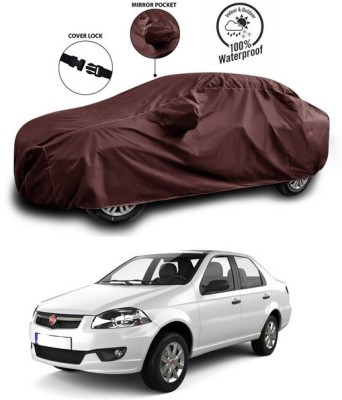 ANTHUB Car Cover For Fiat Siena (With Mirror Pockets)(Maroon)