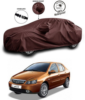 SEBONGO Car Cover For Tata Indigo eCS (With Mirror Pockets)(Maroon)
