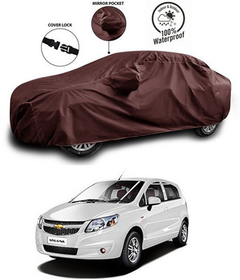 SEBONGO Car Cover For Chevrolet UVA (With Mirror Pockets)(Maroon)
