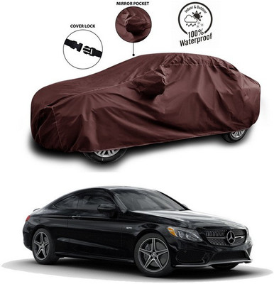 ANTHUB Car Cover For Mercedes Benz C220 (With Mirror Pockets)(Maroon)
