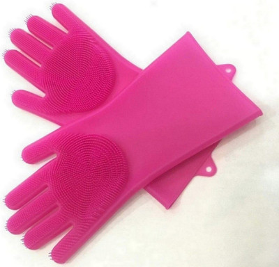 RBGIIT Magic Silicone Gloves Scrubbing Gloves for dishes, dishwashing gloves with scrubbers, dish gloves for kitchen, car wash, and pet care Wet and Dry Glove Set(Medium Pack of 4) RBGIIT Magic Silicone Gloves Scrubbing Gloves for dishes, dishwashing gloves with scrubbers, dish gloves for kitchen, car wash, and pet care Wet and Dry Glove Set(Medium Pack of 4)