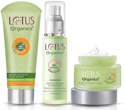 Lotus Organics+ Divine Face Care C-T-M Regime Collection(3 Items in the set)