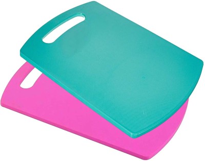 Kitchwish Unbreakable ABS Free Kitchen Chopping Cutting Board with Handle Square Fruit & Vegetable Cutting Board Plastic Cutting Board,Multicolor Plastic Cutting Board(Multicolor Pack of 2 Dishwasher Safe)