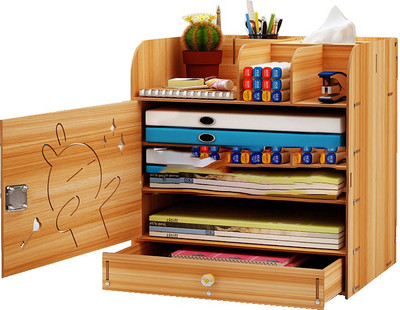 OET 7 Compartments Wooden File Holder(Brown)