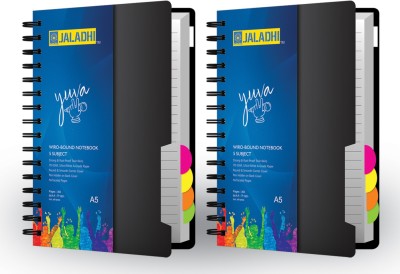 JALADHI 5 Subject Notebook A5 Diary Ruled 300 Pages(Multicolor, Pack of 2)