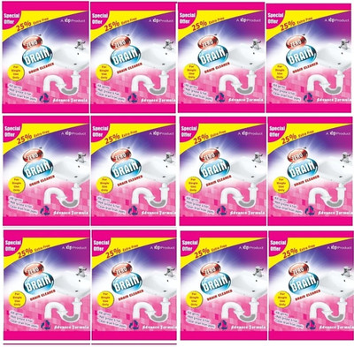 VERIFIED Strong Drain cleaner for Sink And pipe clog cleaner Any Blockage Pack Of 12 Pc ( 600 gm ) Powder Drain Opener(600 g, Pack of 12)