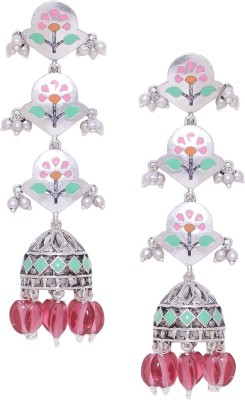 Voylla Voylla Bagh E Fiza Dreamy Layered Drop Earrings Brass Jhumki Earring