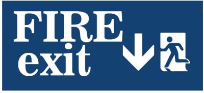 VVWV FIRE EXIT SIGN STICKER Emergency Sign