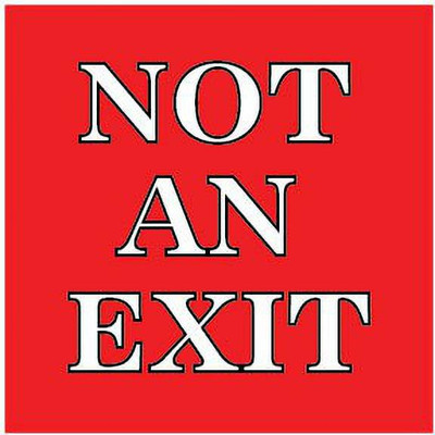 VVWV NOT AN EXIT SIGN STICKER Emergency Sign