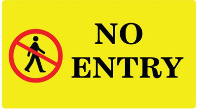 VVWV NO ENTRY SIGN STICKER Emergency Sign