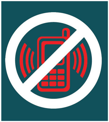 VVWV NO CELL PHONE USE Emergency Sign