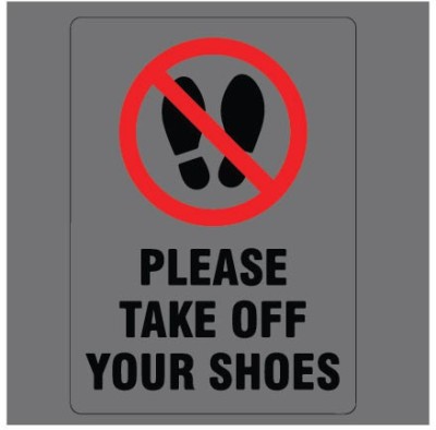 VVWV PLEASE TAKE OFF YOUR SHOES SIGN STICKER Emergency Sign