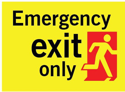 VVWV Emergency exit only Sign Sticker Emergency Sign
