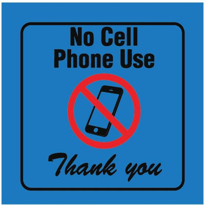VVWV No Cell Phone Use Sign Sticker Emergency Sign