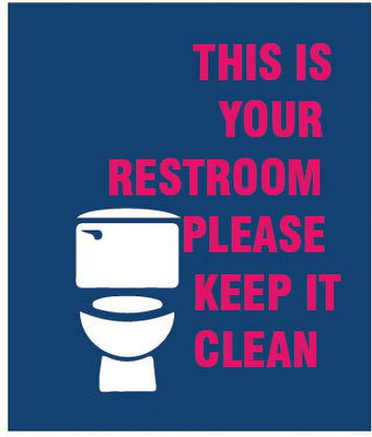 VVWV TOILET CLEAN SIGN STICKER Emergency Sign